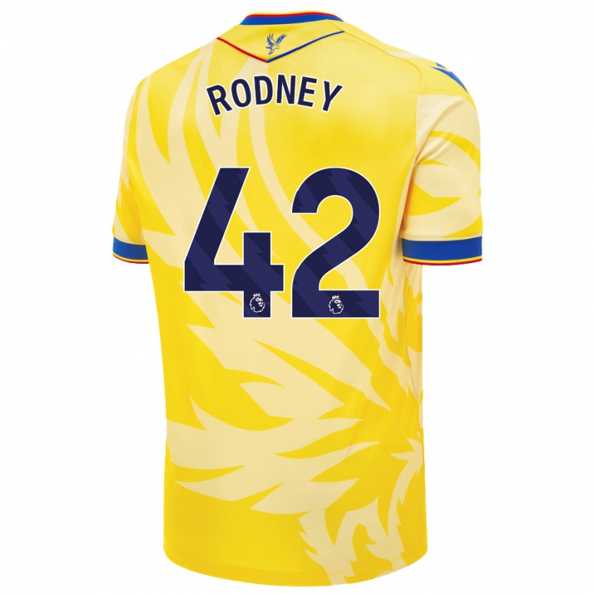 Kandiny Mujer Camiseta Kaden Rodney #42 Amarillo 2ª Equipación 2024/25 La Camisa Chile