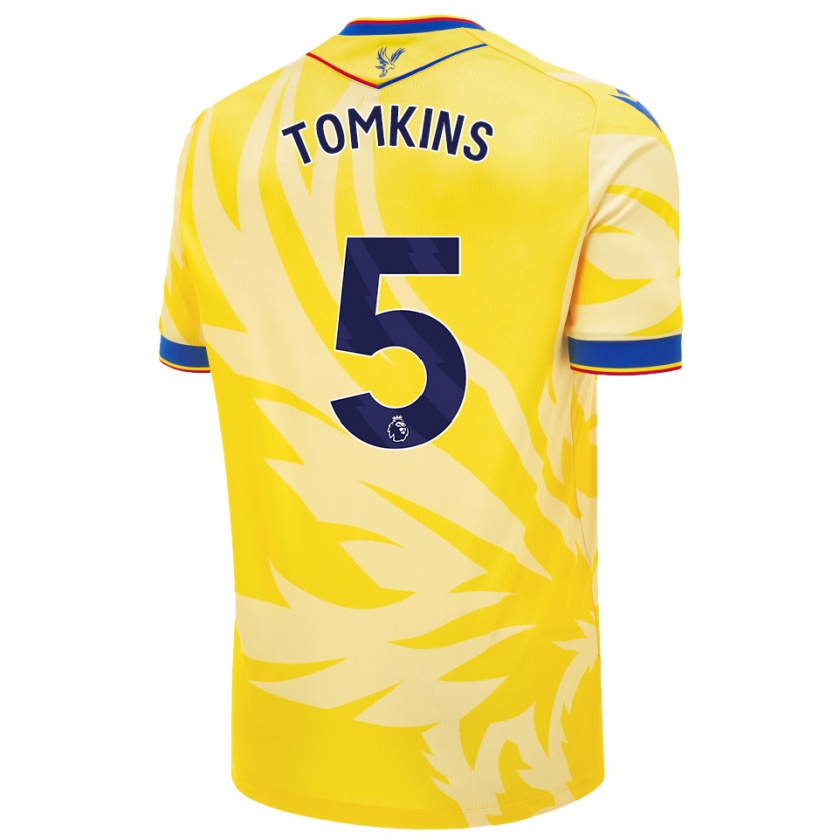 Kandiny Mujer Camiseta James Tomkins #5 Amarillo 2ª Equipación 2024/25 La Camisa Chile