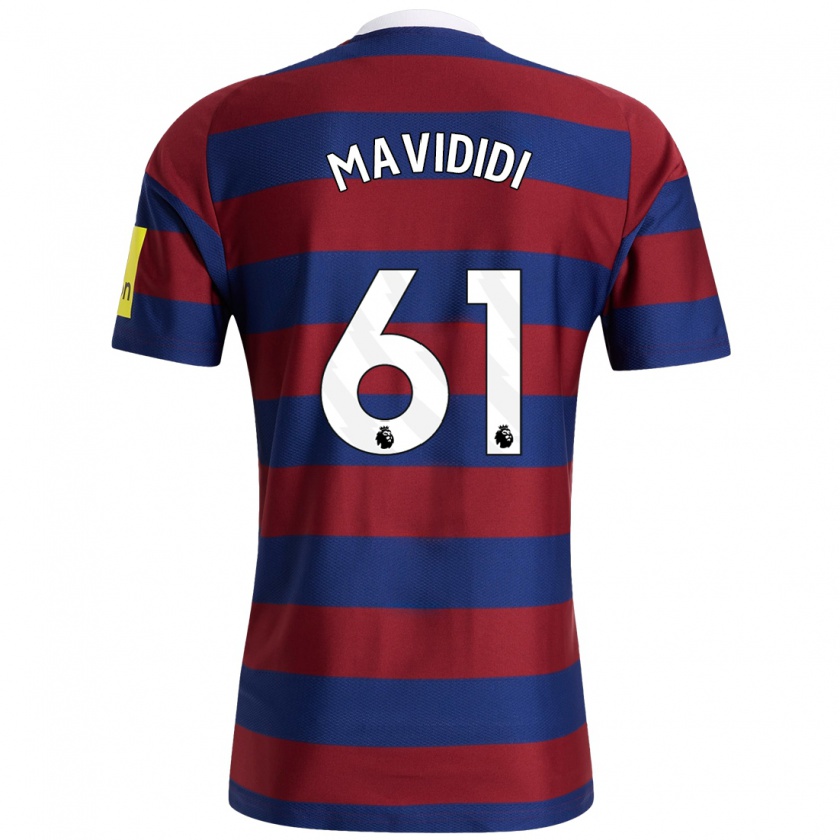 Kandiny Mujer Camiseta Shaun Mavididi #61 Burdeos Azul Marino 2ª Equipación 2024/25 La Camisa Chile