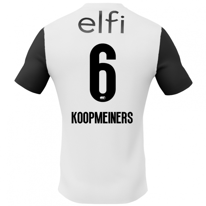 Kandiny Mujer Camiseta Peer Koopmeiners #6 Blanco Negro 2ª Equipación 2024/25 La Camisa Chile