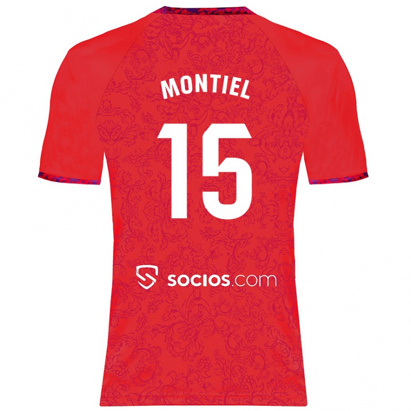 Kandiny Mujer Camiseta Gonzalo Montiel #15 Rojo 2ª Equipación 2024/25 La Camisa Chile