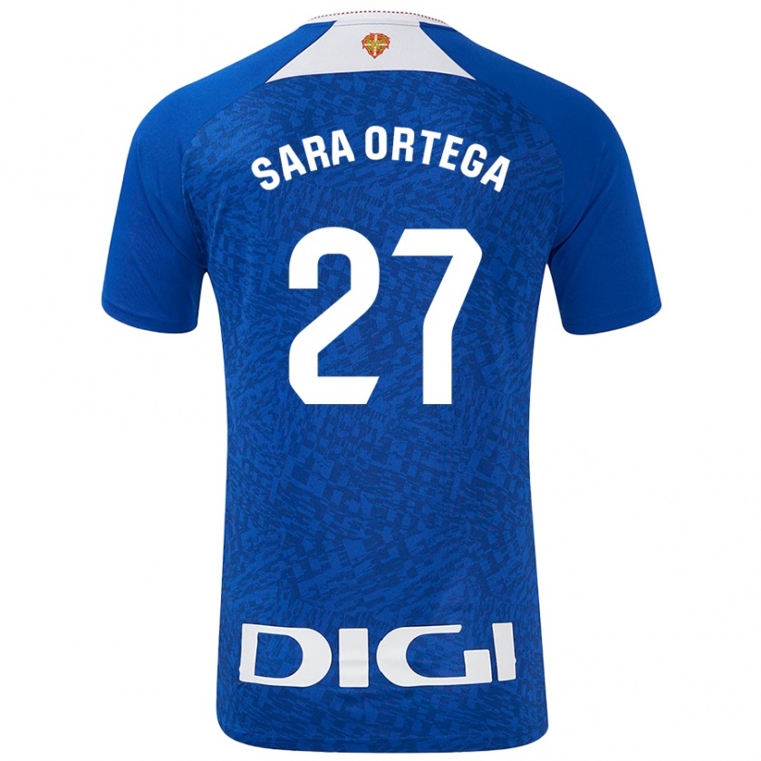 Kandiny Mujer Camiseta Sara Ortega Ruiz #27 Azul Real 2ª Equipación 2024/25 La Camisa Chile