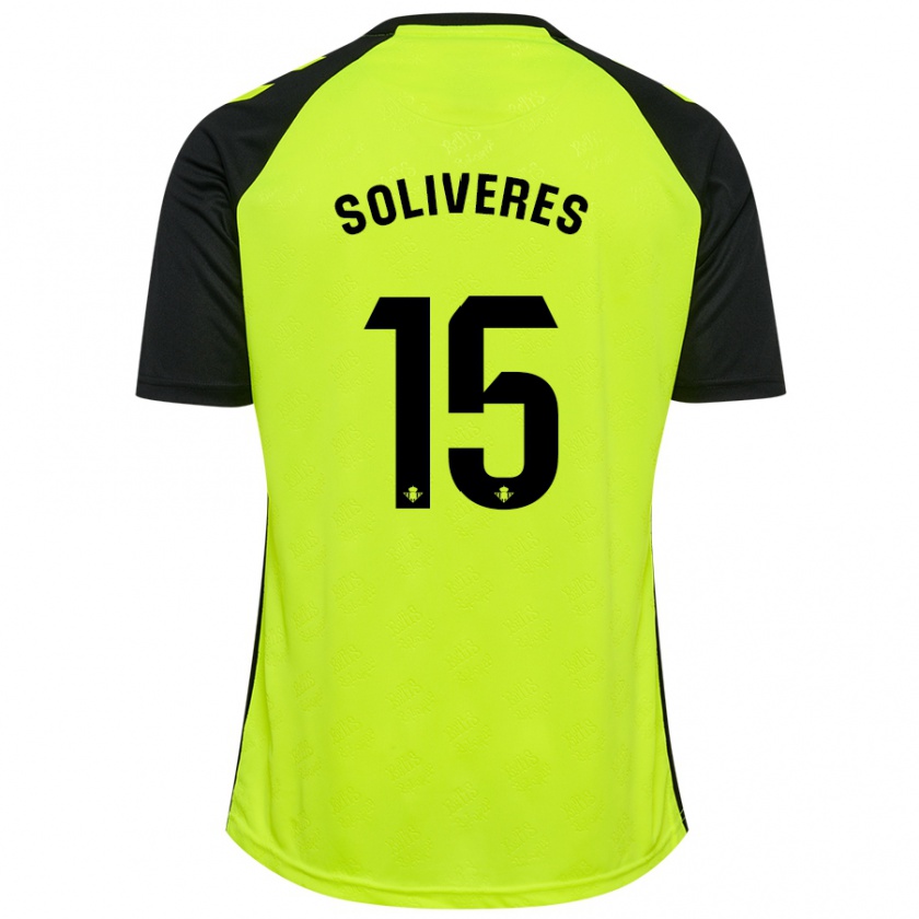 Kandiny Mujer Camiseta Gema Soliveres #15 Amarillo Fluorescente Negro 2ª Equipación 2024/25 La Camisa Chile