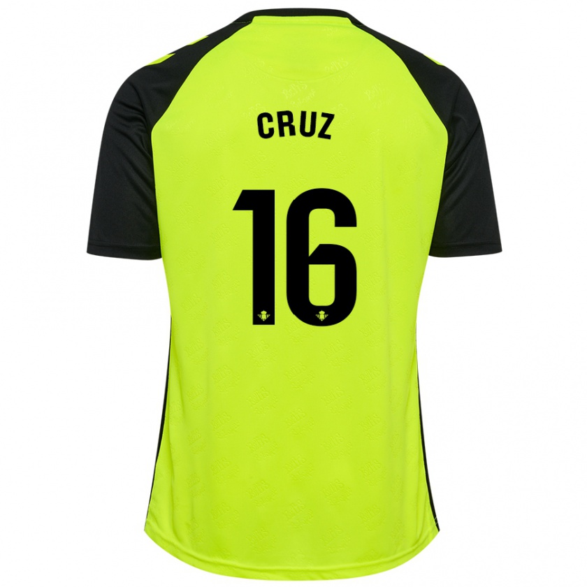 Kandiny Mujer Camiseta Juan Cruz #16 Amarillo Fluorescente Negro 2ª Equipación 2024/25 La Camisa Chile