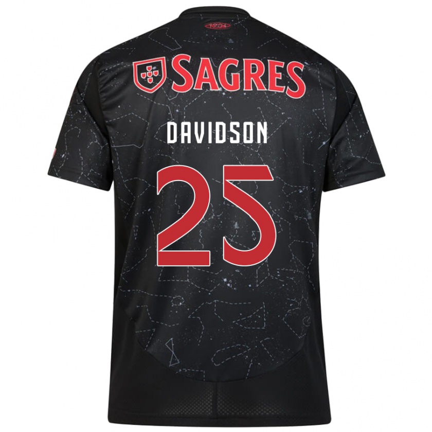 Kandiny Mujer Camiseta Chandra Davidson #25 Negro Rojo 2ª Equipación 2024/25 La Camisa Chile