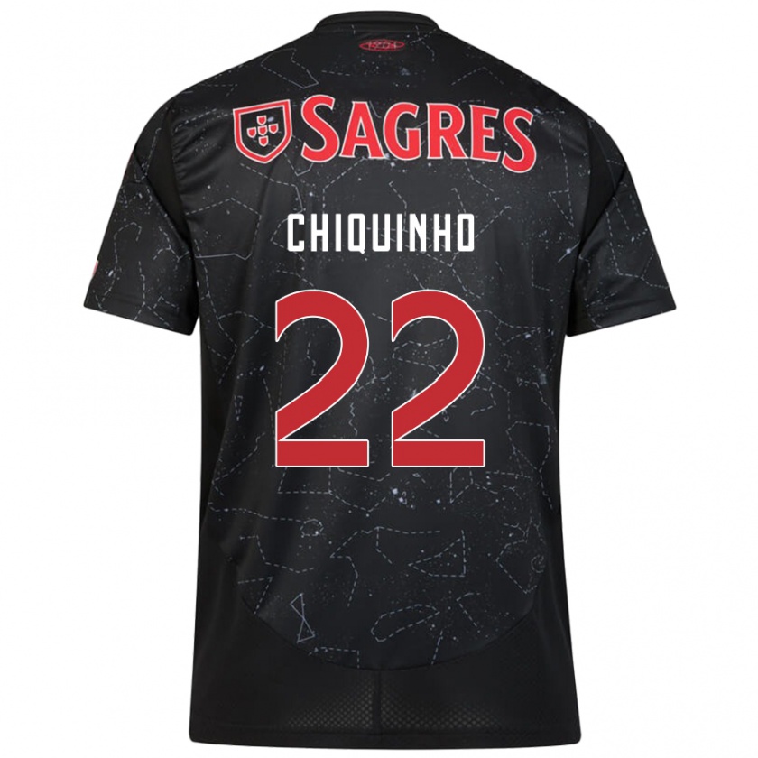 Kandiny Mujer Camiseta Chiquinho #22 Negro Rojo 2ª Equipación 2024/25 La Camisa Chile