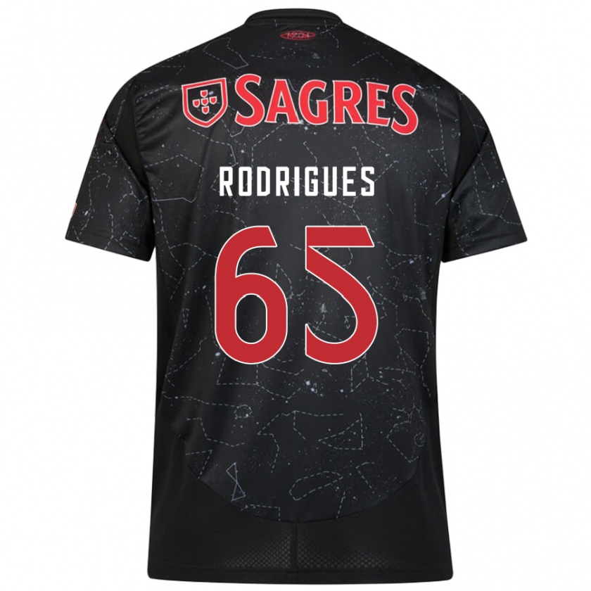 Kandiny Mujer Camiseta Rafael Rodrigues #65 Negro Rojo 2ª Equipación 2024/25 La Camisa Chile