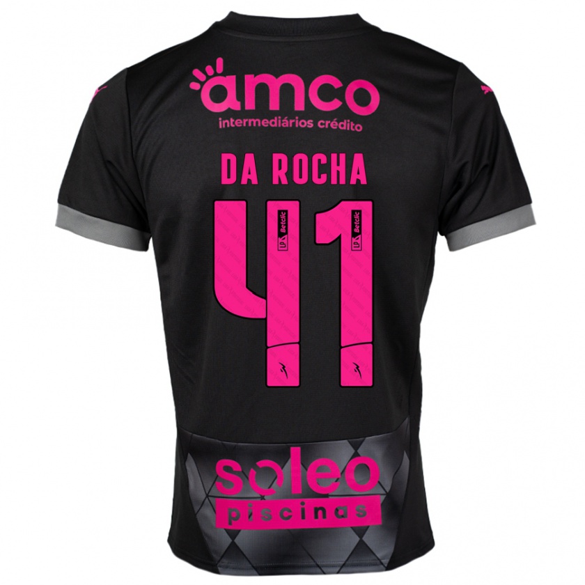 Kandiny Mujer Camiseta Yanis Da Rocha #41 Negro Rosa 2ª Equipación 2024/25 La Camisa Chile