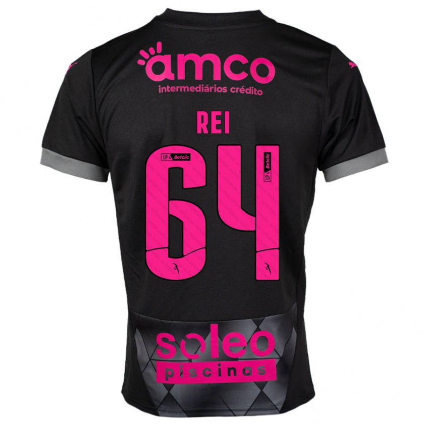 Kandiny Mujer Camiseta Ricardo Rei #64 Negro Rosa 2ª Equipación 2024/25 La Camisa Chile