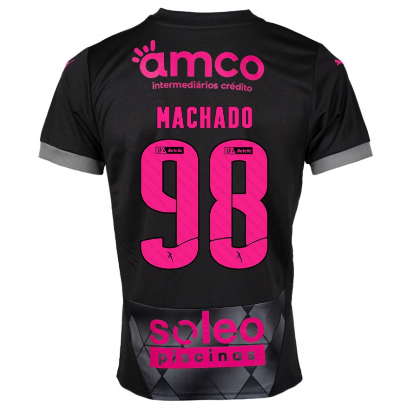 Kandiny Mujer Camiseta Gonçalo Machado #98 Negro Rosa 2ª Equipación 2024/25 La Camisa Chile