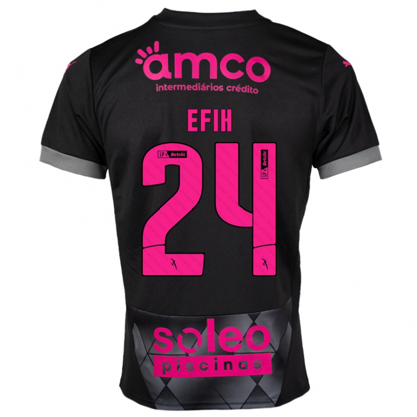 Kandiny Mujer Camiseta Peace Efih #24 Negro Rosa 2ª Equipación 2024/25 La Camisa Chile