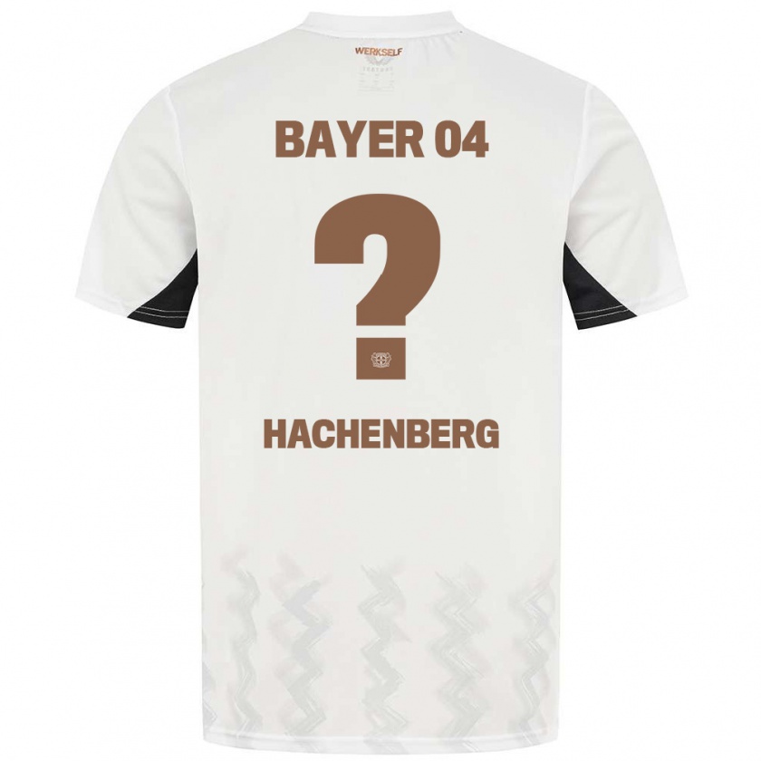 Kandiny Mujer Camiseta Merlin Hachenberg #0 Blanco Negro 2ª Equipación 2024/25 La Camisa Chile