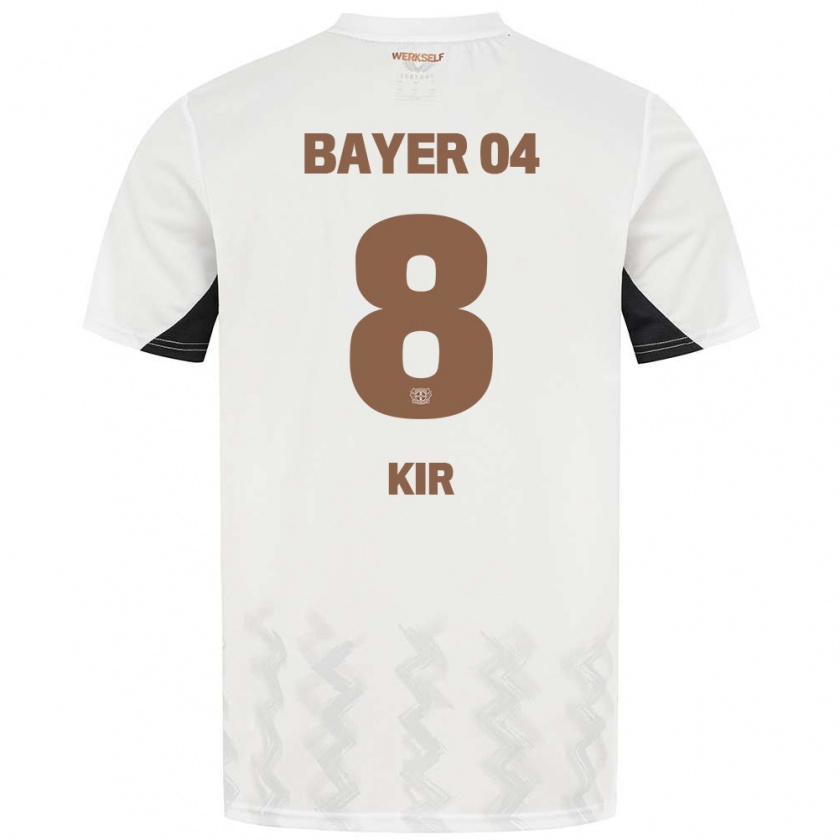 Kandiny Mujer Camiseta Burak Kir #8 Blanco Negro 2ª Equipación 2024/25 La Camisa Chile