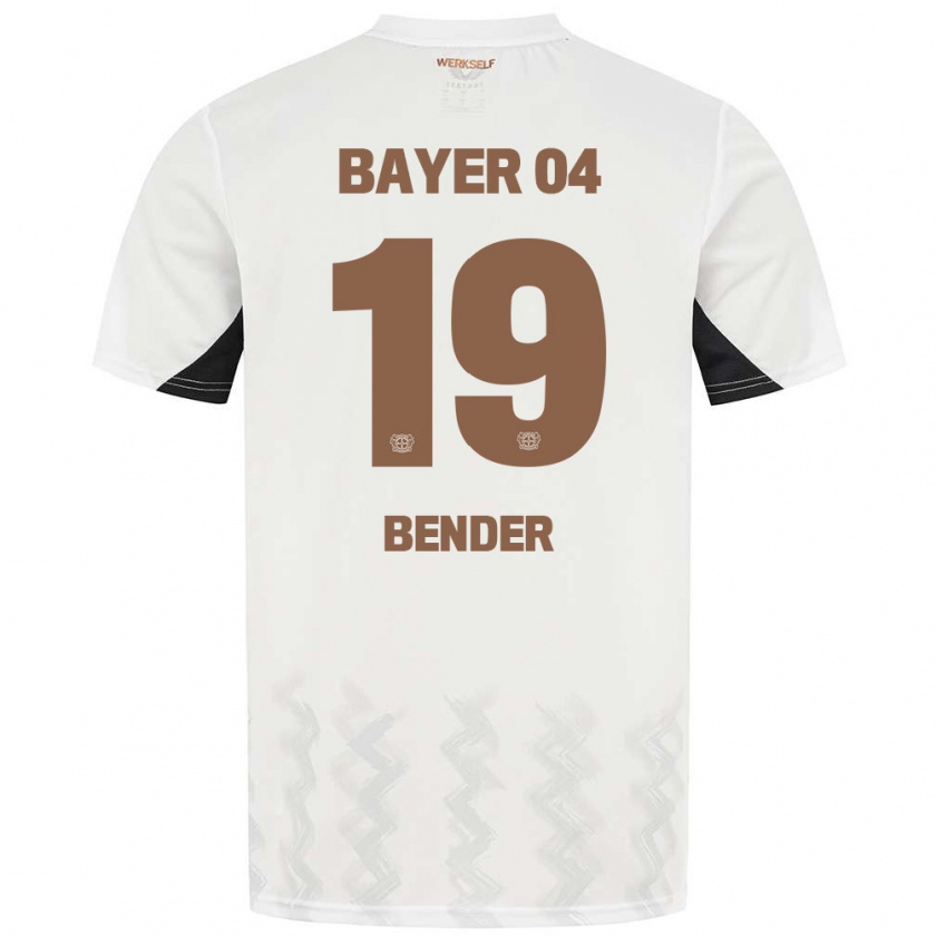 Kandiny Mujer Camiseta Loreen Bender #19 Blanco Negro 2ª Equipación 2024/25 La Camisa Chile