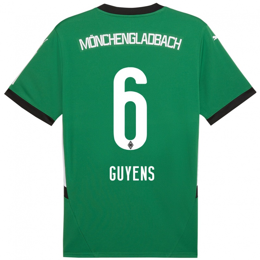 Kandiny Mujer Camiseta Emily Guyens #6 Verde Blanco 2ª Equipación 2024/25 La Camisa Chile