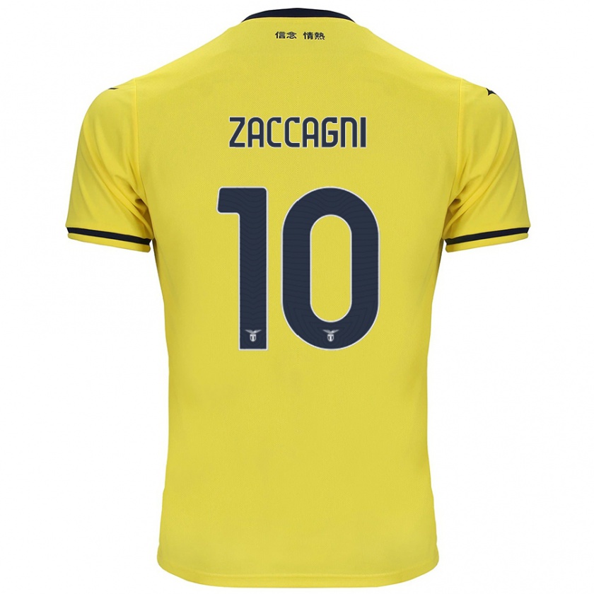 Kandiny Mujer Camiseta Mattia Zaccagni #10 Amarillo 2ª Equipación 2024/25 La Camisa Chile