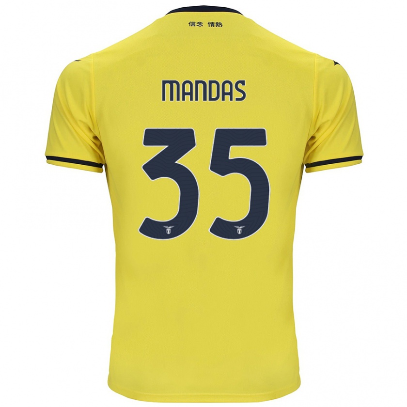 Kandiny Mujer Camiseta Christos Mandas #35 Amarillo 2ª Equipación 2024/25 La Camisa Chile