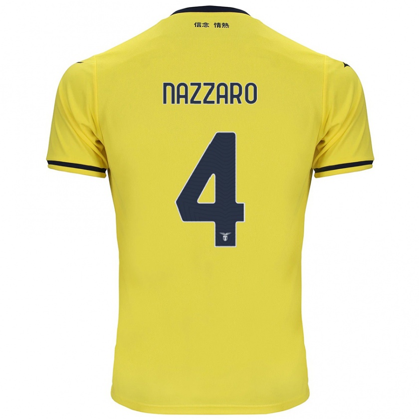 Kandiny Mujer Camiseta Marco Nazzaro #4 Amarillo 2ª Equipación 2024/25 La Camisa Chile