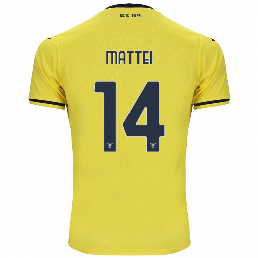 Kandiny Mujer Camiseta Sarah Mattei #14 Amarillo 2ª Equipación 2024/25 La Camisa Chile