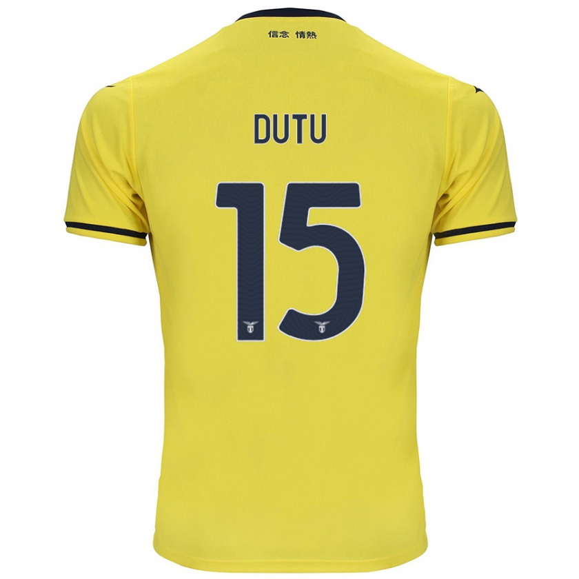 Kandiny Mujer Camiseta Matteo Dutu #15 Amarillo 2ª Equipación 2024/25 La Camisa Chile