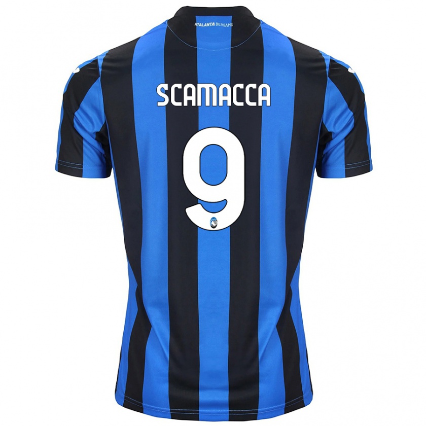 Kandiny Niño Camiseta Gianluca Scamacca #9 Azul Negro 1ª Equipación 2024/25 La Camisa Chile