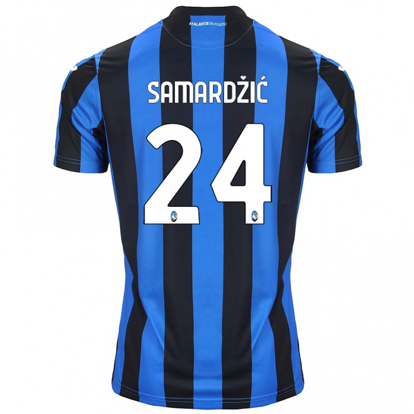 Kandiny Niño Camiseta Lazar Samardžić #24 Azul Negro 1ª Equipación 2024/25 La Camisa Chile