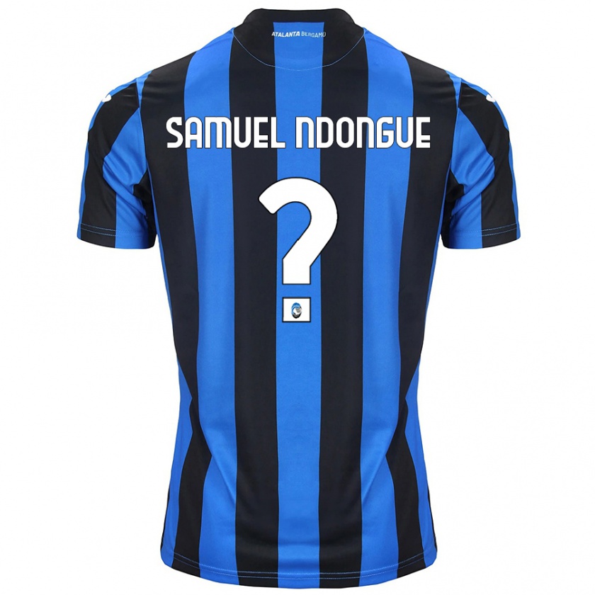 Kandiny Niño Camiseta Frederick Samuel Ndongue #0 Azul Negro 1ª Equipación 2024/25 La Camisa Chile