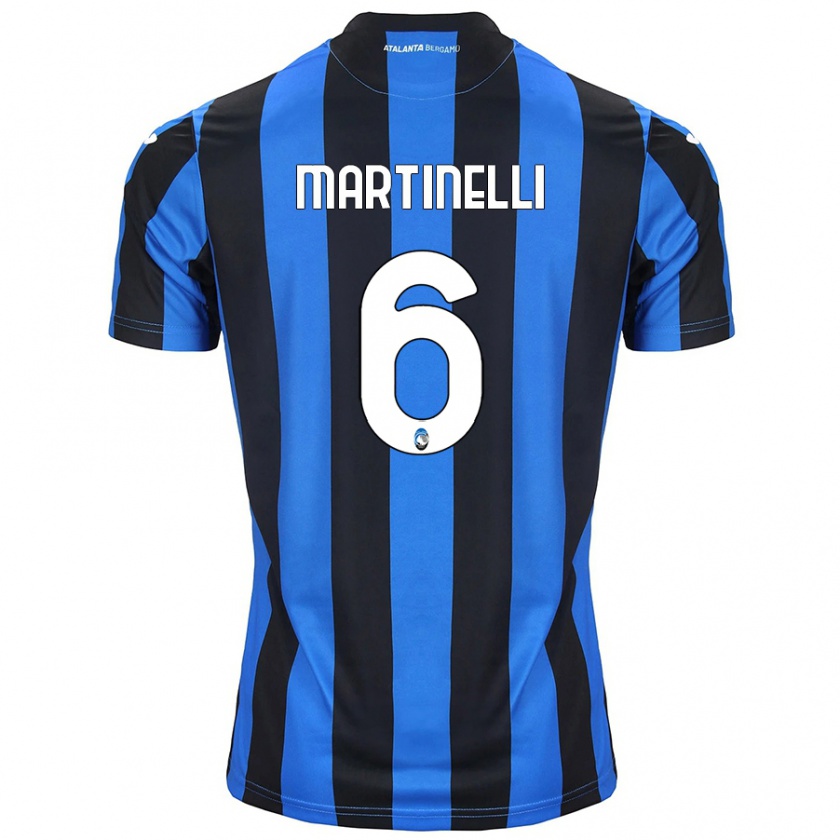 Kandiny Niño Camiseta Gabriel Martinelli #6 Azul Negro 1ª Equipación 2024/25 La Camisa Chile