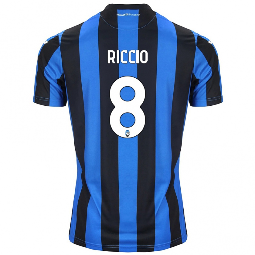 Kandiny Niño Camiseta Lorenzo Riccio #8 Azul Negro 1ª Equipación 2024/25 La Camisa Chile