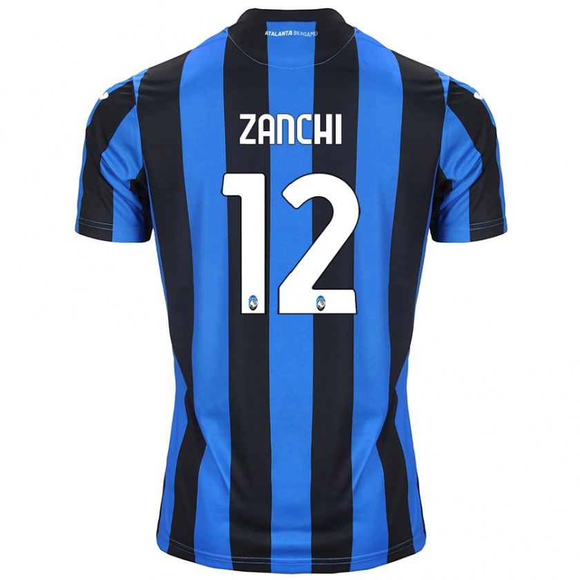 Kandiny Niño Camiseta Edoardo Zanchi #12 Azul Negro 1ª Equipación 2024/25 La Camisa Chile