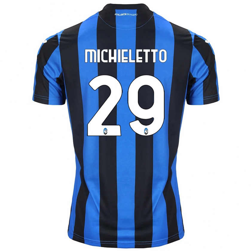 Kandiny Niño Camiseta Andrea Michieletto #29 Azul Negro 1ª Equipación 2024/25 La Camisa Chile