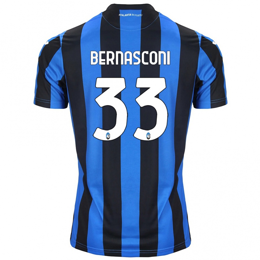 Kandiny Niño Camiseta Lorenzo Bernasconi #33 Azul Negro 1ª Equipación 2024/25 La Camisa Chile