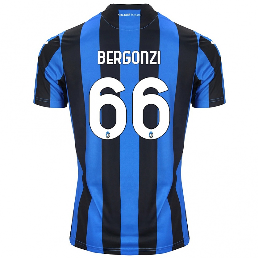 Kandiny Niño Camiseta Federico Bergonzi #66 Azul Negro 1ª Equipación 2024/25 La Camisa Chile