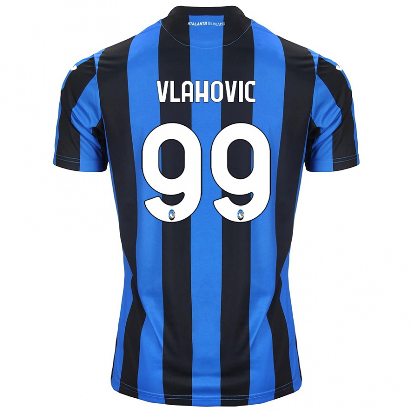 Kandiny Niño Camiseta Vanja Vlahovic #99 Azul Negro 1ª Equipación 2024/25 La Camisa Chile