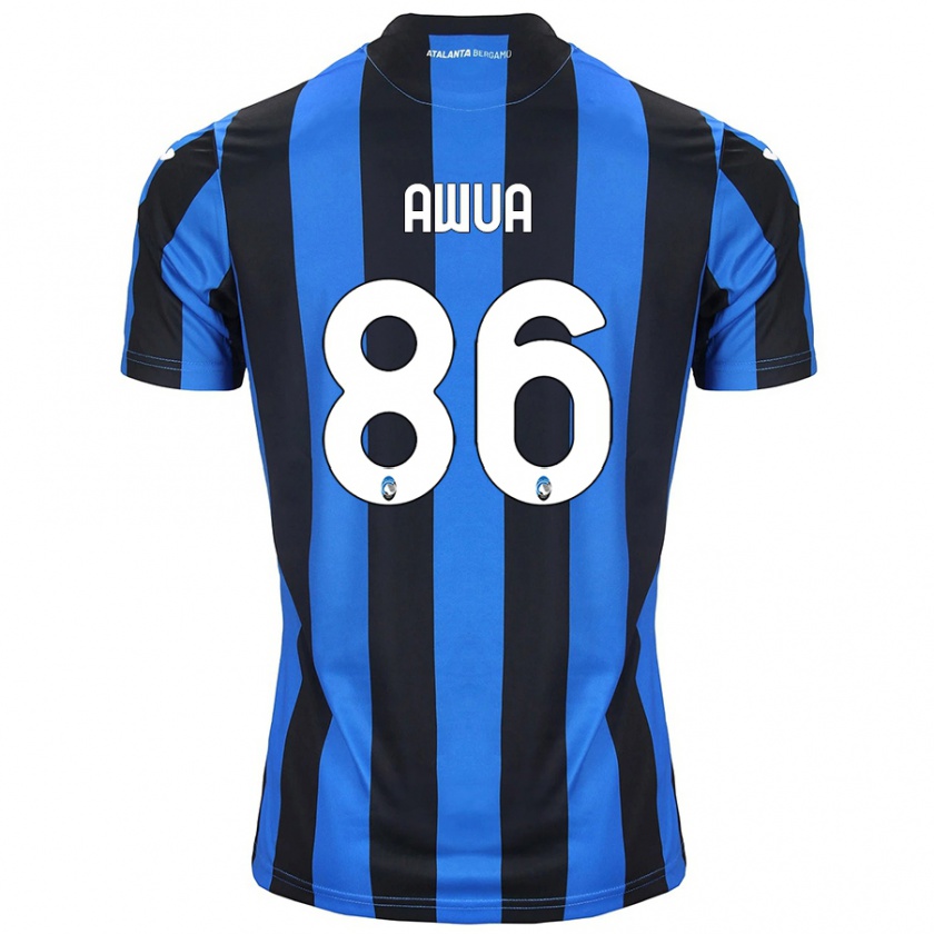 Kandiny Niño Camiseta Theophilus Awua #86 Azul Negro 1ª Equipación 2024/25 La Camisa Chile