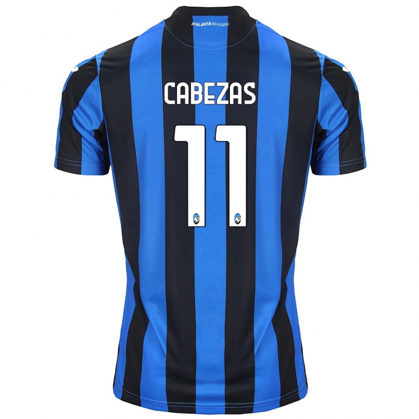 Kandiny Niño Camiseta Bryan Cabezas #11 Azul Negro 1ª Equipación 2024/25 La Camisa Chile