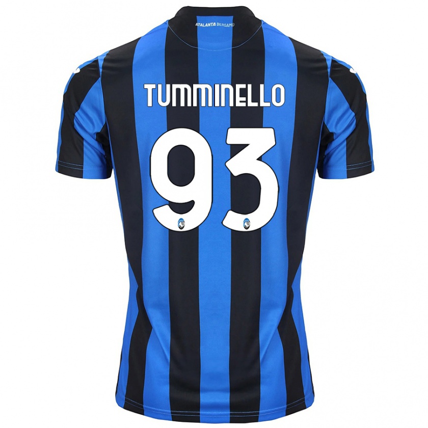 Kandiny Niño Camiseta Marco Tumminello #93 Azul Negro 1ª Equipación 2024/25 La Camisa Chile