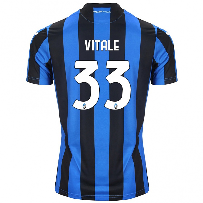 Kandiny Niño Camiseta Francesca Vitale #33 Azul Negro 1ª Equipación 2024/25 La Camisa Chile