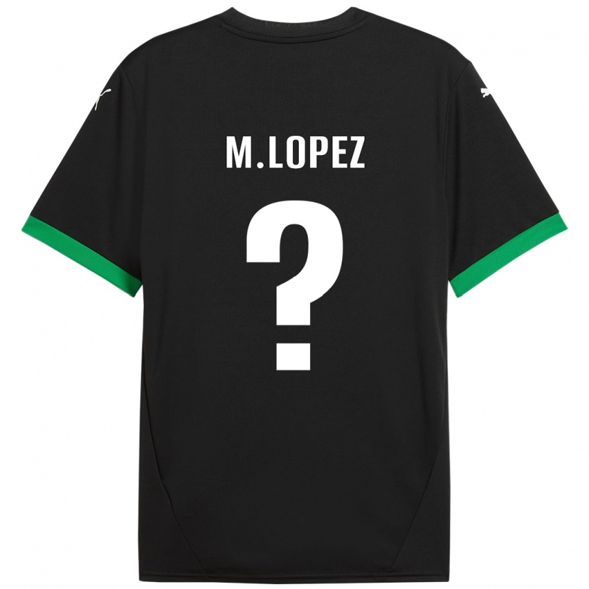 Kandiny Niño Camiseta Maxime López #0 Negro Verde Oscuro 1ª Equipación 2024/25 La Camisa Chile