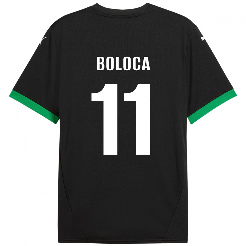 Kandiny Niño Camiseta Daniel Boloca #11 Negro Verde Oscuro 1ª Equipación 2024/25 La Camisa Chile