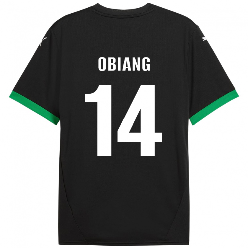 Kandiny Niño Camiseta Pedro Obiang #14 Negro Verde Oscuro 1ª Equipación 2024/25 La Camisa Chile