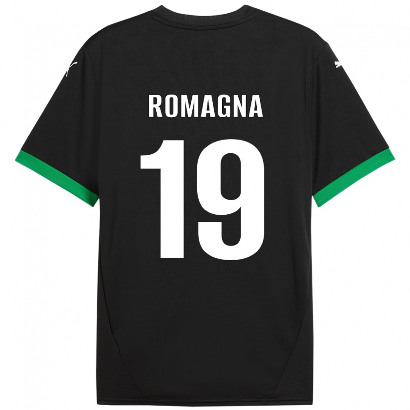 Kandiny Niño Camiseta Filippo Romagna #19 Negro Verde Oscuro 1ª Equipación 2024/25 La Camisa Chile