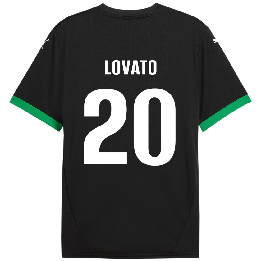 Kandiny Niño Camiseta Matteo Lovato #20 Negro Verde Oscuro 1ª Equipación 2024/25 La Camisa Chile