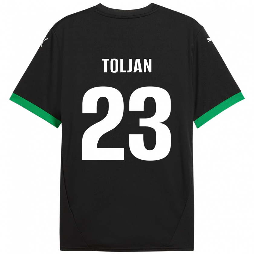 Kandiny Niño Camiseta Jeremy Toljan #23 Negro Verde Oscuro 1ª Equipación 2024/25 La Camisa Chile