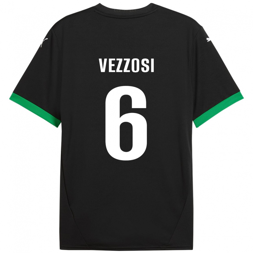 Kandiny Niño Camiseta Giorgio Vezzosi #6 Negro Verde Oscuro 1ª Equipación 2024/25 La Camisa Chile