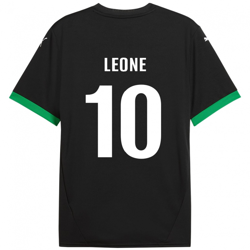 Kandiny Niño Camiseta Kevin Leone #10 Negro Verde Oscuro 1ª Equipación 2024/25 La Camisa Chile