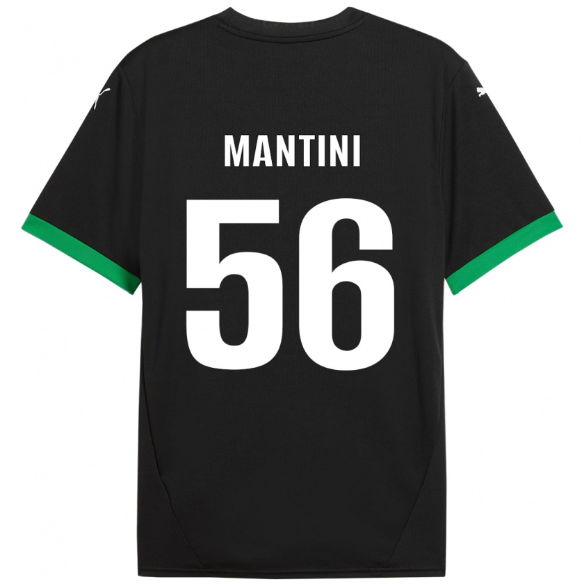 Kandiny Niño Camiseta Raffaele Mantini #56 Negro Verde Oscuro 1ª Equipación 2024/25 La Camisa Chile