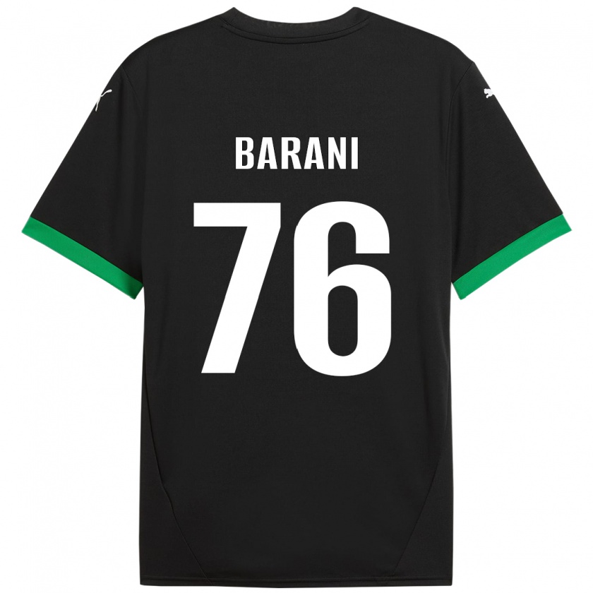 Kandiny Niño Camiseta Luca Barani #76 Negro Verde Oscuro 1ª Equipación 2024/25 La Camisa Chile