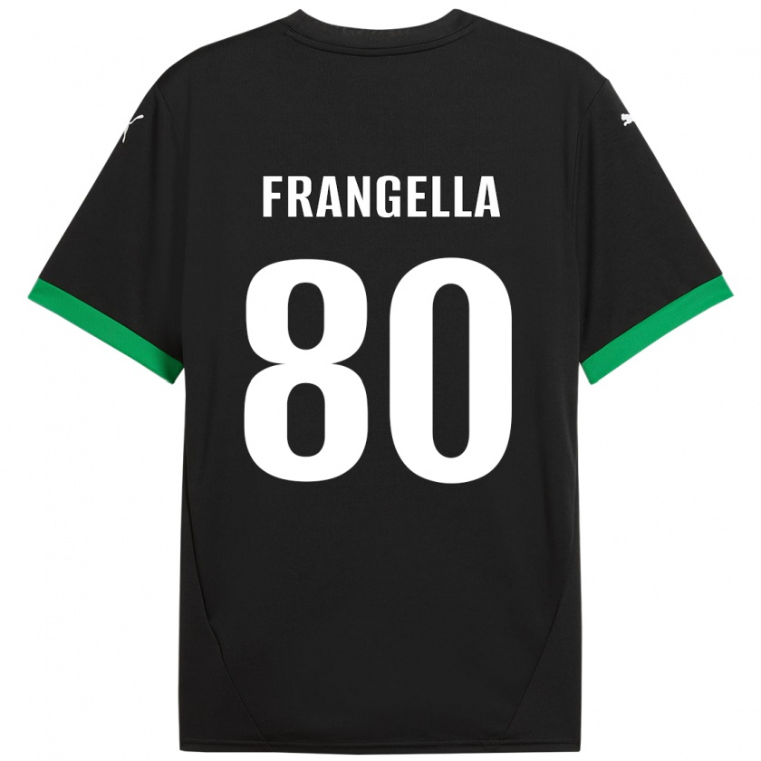 Kandiny Niño Camiseta Christian Frangella #80 Negro Verde Oscuro 1ª Equipación 2024/25 La Camisa Chile