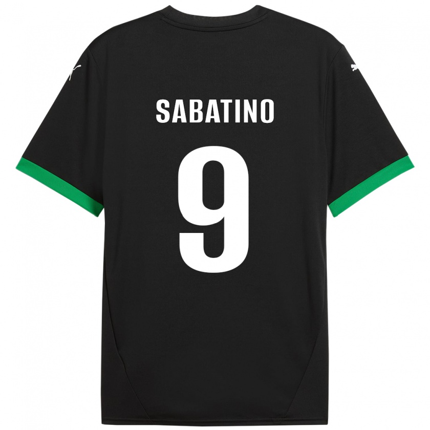 Kandiny Niño Camiseta Daniela Sabatino #9 Negro Verde Oscuro 1ª Equipación 2024/25 La Camisa Chile